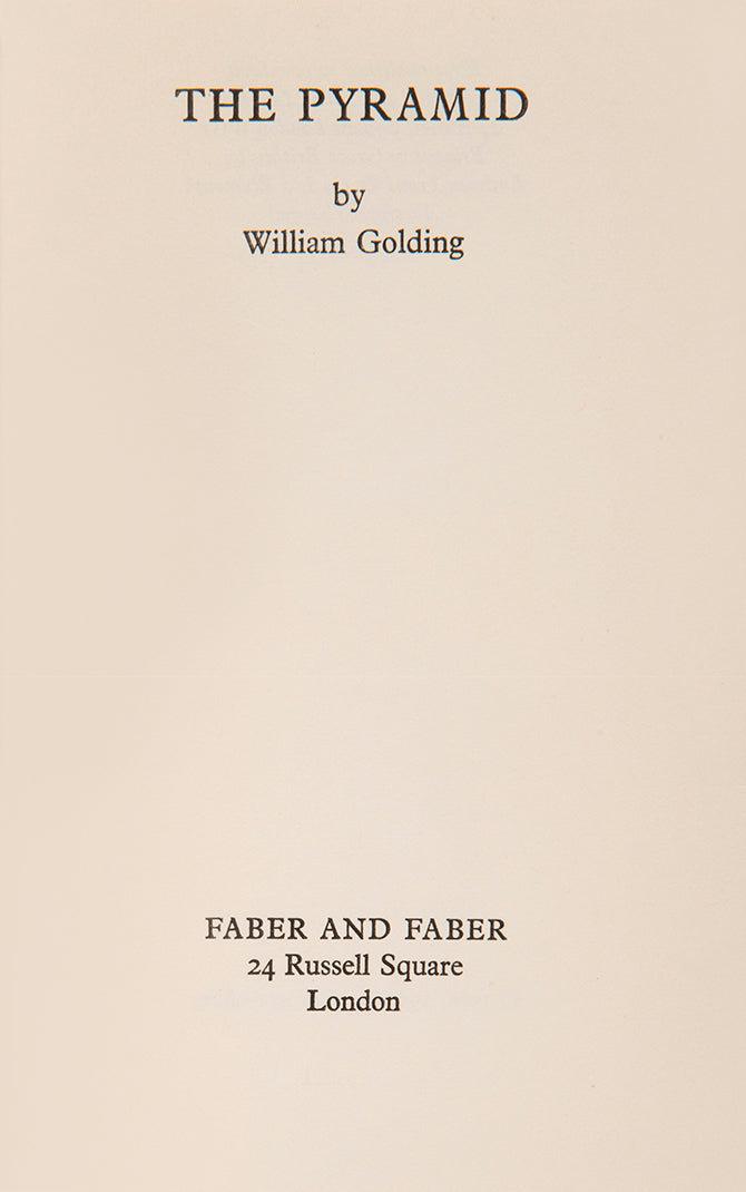 First edition of William Golding's The Pyramid in the dust jacket.