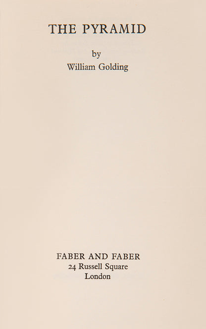 First edition of William Golding's The Pyramid in the dust jacket.
