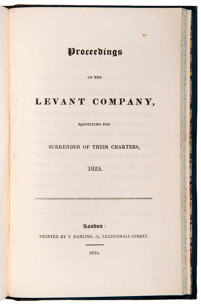 The second work concerning trade with the Levant shows the increase in commercial activity between Great Britain and Turkey and Egypt. 