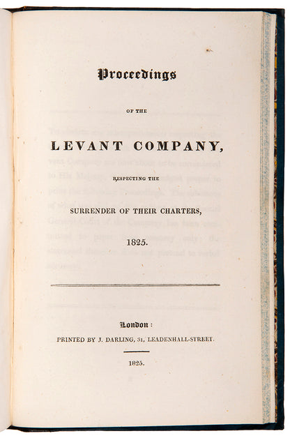 The second work concerning trade with the Levant shows the increase in commercial activity between Great Britain and Turkey and Egypt. 