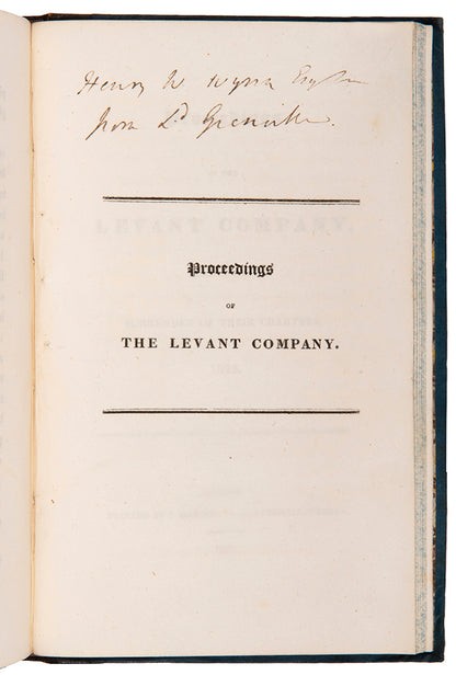 The second work concerning trade with the Levant shows the increase in commercial activity between Great Britain and Turkey and Egypt. 