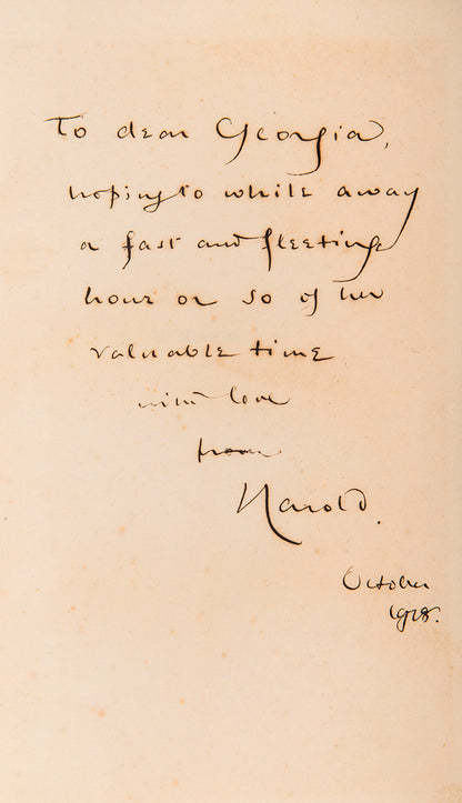 First edition of Harold Acton's Humdrum, inscribed by the author to Georgia, Lady Sitwell. 