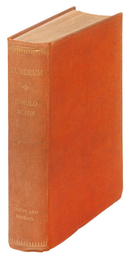 First edition of Harold Acton's Humdrum, inscribed by the author to Georgia, Lady Sitwell. 