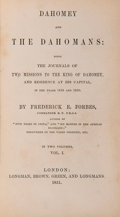 Forbes was a prominent anti-slavery campaigner. He is particularly interesting here on local customs and festivals, which are attractively illustrated