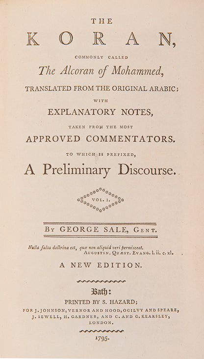 Translation of the Koran by George Sale in 1795.