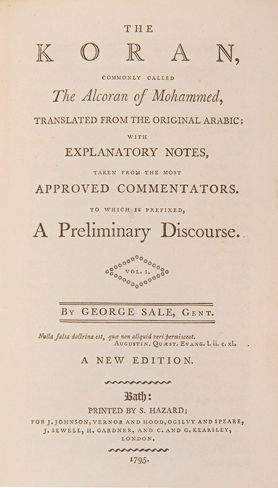 Translation of the Koran by George Sale in 1795.