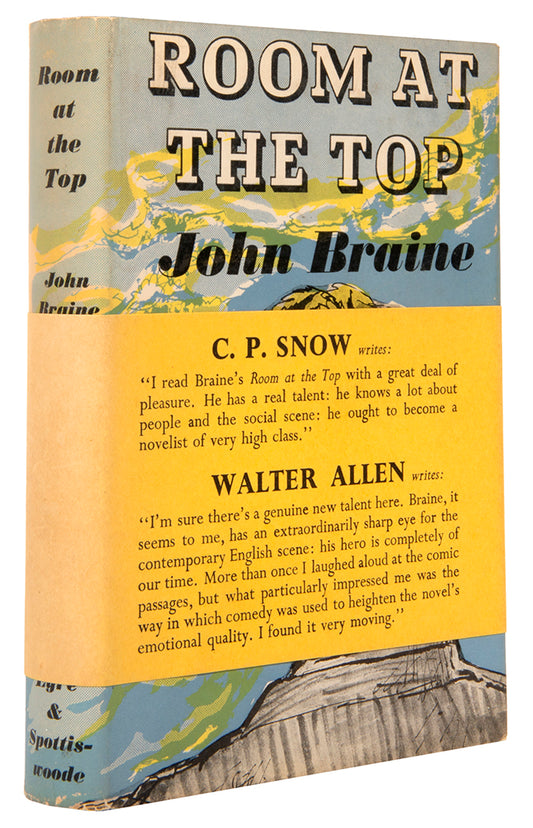 First edition of Room at the Top by John Braine, one of the 'Angry Young Men'. In the original dust jacket designed by John Minton and wraparound.