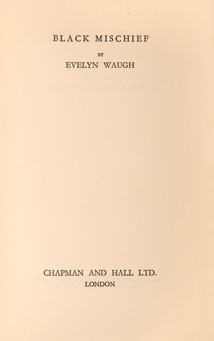 The third novel by Evelyn Waugh, which established him as a master satirist. Complete with the dust jacket.
