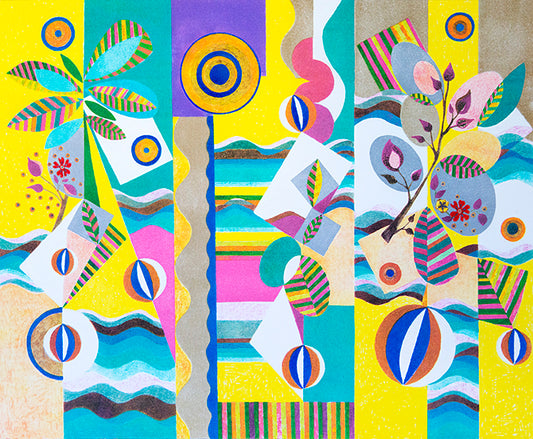 Pink Shunshine by Beatriz Milhazes is a lithograph in colours, 2021, on wove paper, signed and numbered from the edition of 10