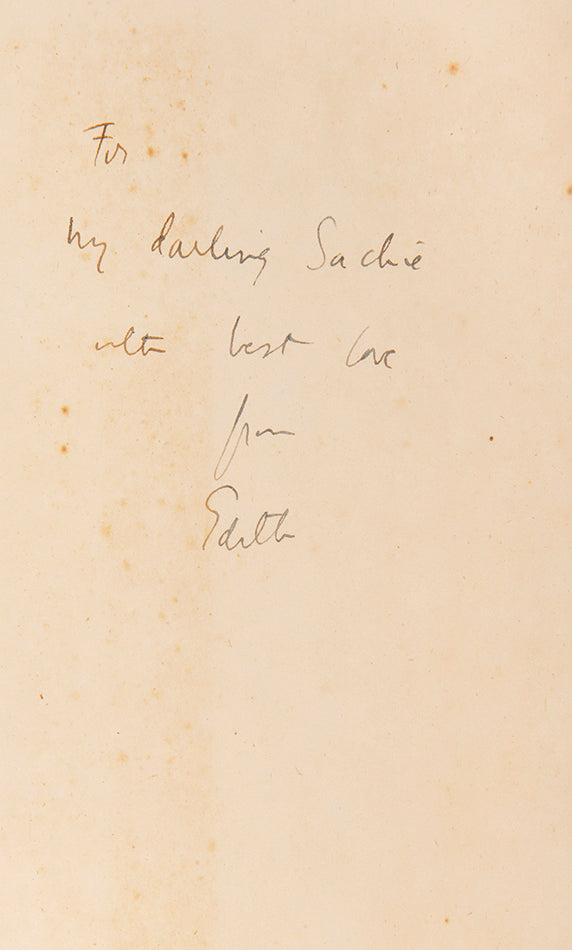 Presentation copy of the second edition of Edith Sitwell's Canticle of the Rose, inscribed to Sacheverell Sitwell.