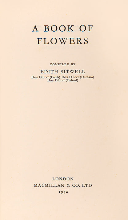 First edition of A Book of Flowers, compiled by Edith Sitwell.