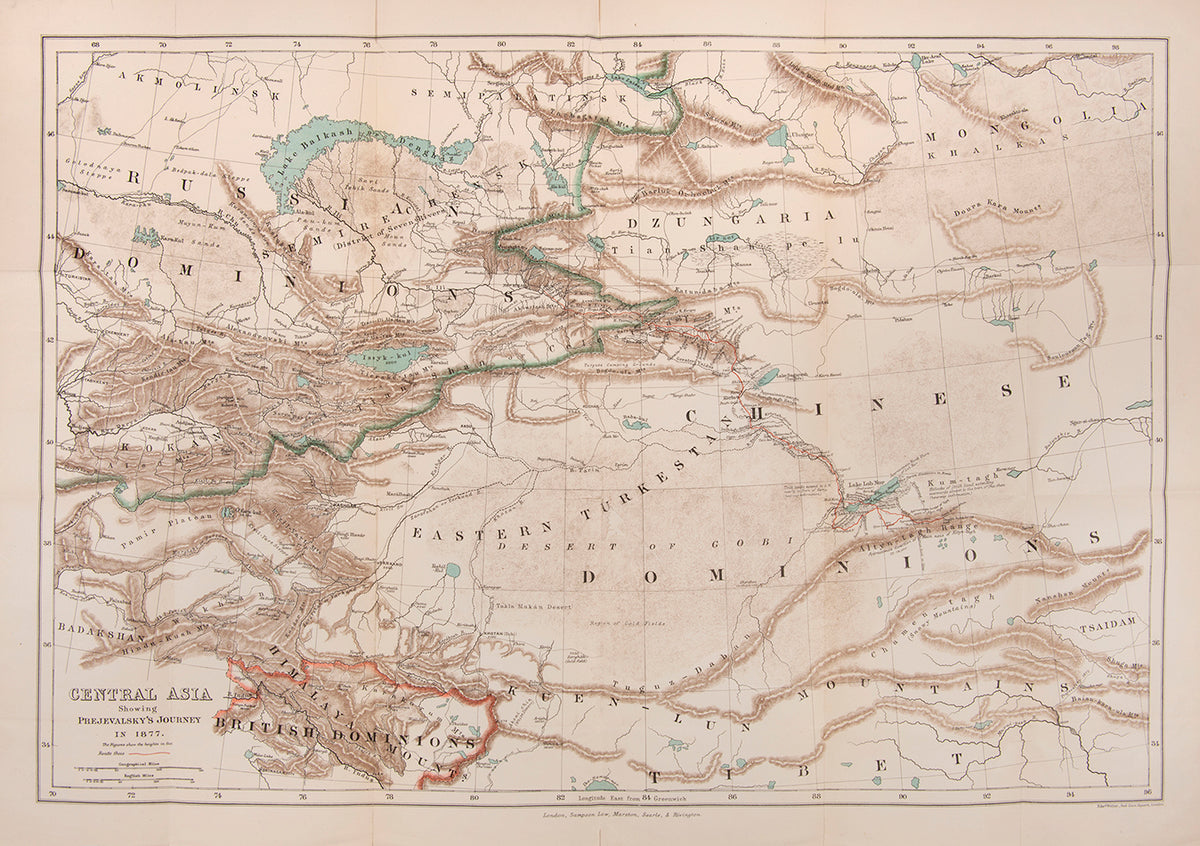 From Kulja across the Thian-Shan to Lob-nor by Nikolai Prejevalsky, his account of his second expedition, originally published in Russian in 1877. 