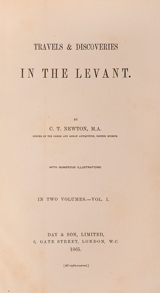 The expeditions to Asia Minor took place between 1856 and 1859 and were mostly concerned with the excavations of the Mausoleum at Halicarnassus.