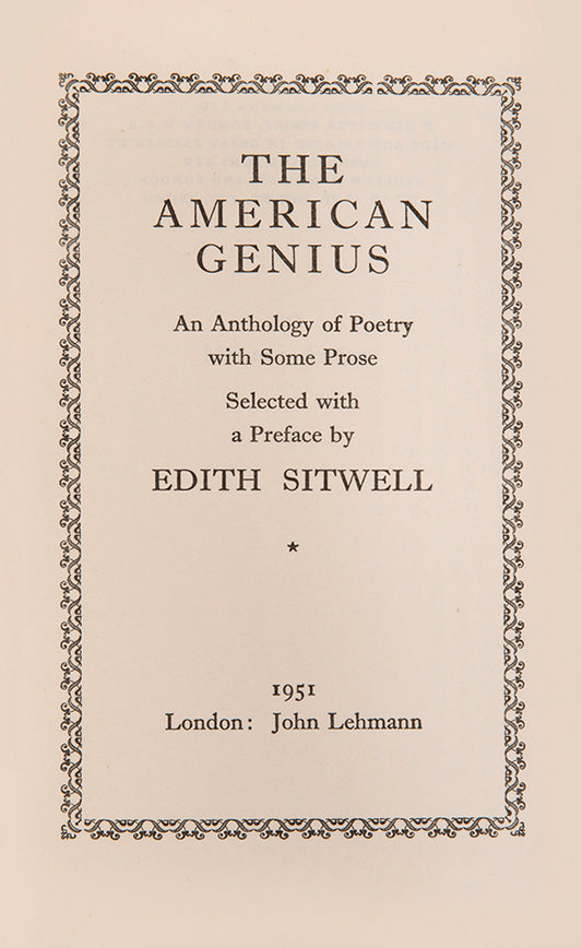 First edition of Edith Sitwell's The American Genius. 