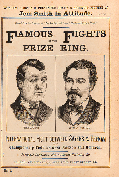 Publisher's complete grouping of 36 issues of Famous Fights in the Prize Ring, this very obscure bare-knuckle boxing history<br />