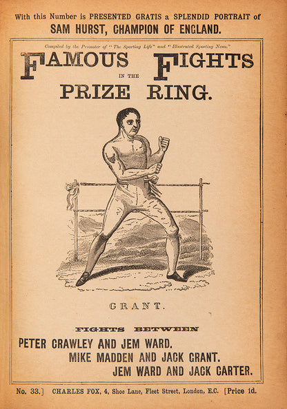 Publisher's complete grouping of 36 issues of Famous Fights in the Prize Ring, this very obscure bare-knuckle boxing history<br />