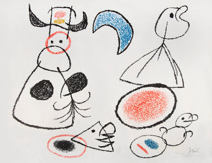 Joan Miro, One Plate, from Ubu au Baleares, 1971, on Japon nacre paper, signed, printed by Mourlot