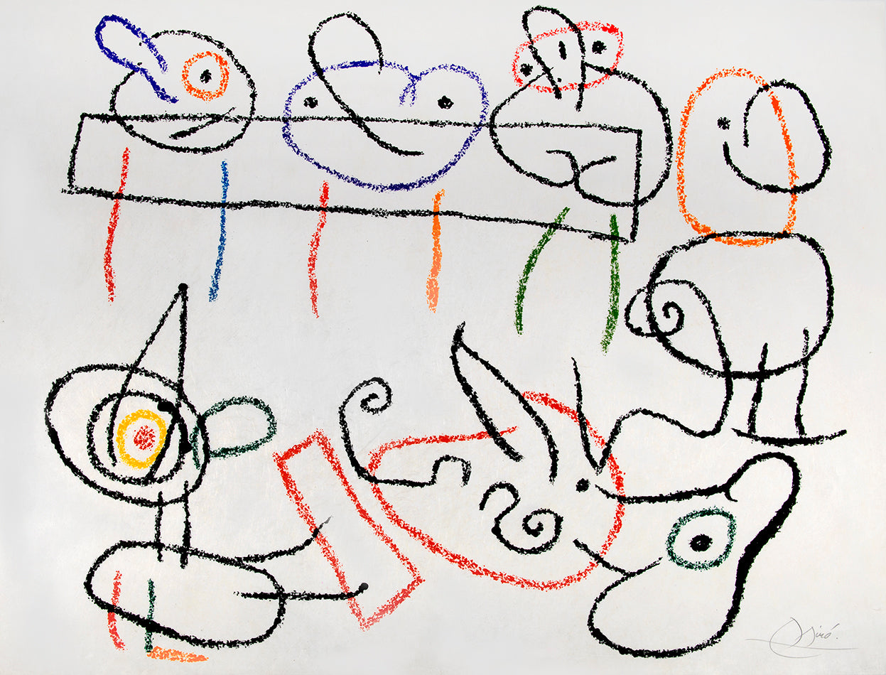Joan Miro, One Plate, from Ubu au Baleares, 1971, on Japon nacre paper, signed, printed by Mourlot