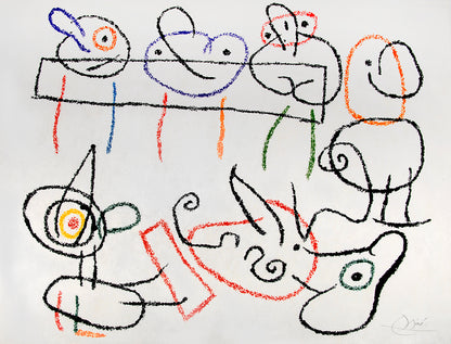Joan Miro, One Plate, from Ubu au Baleares, 1971, on Japon nacre paper, signed, printed by Mourlot