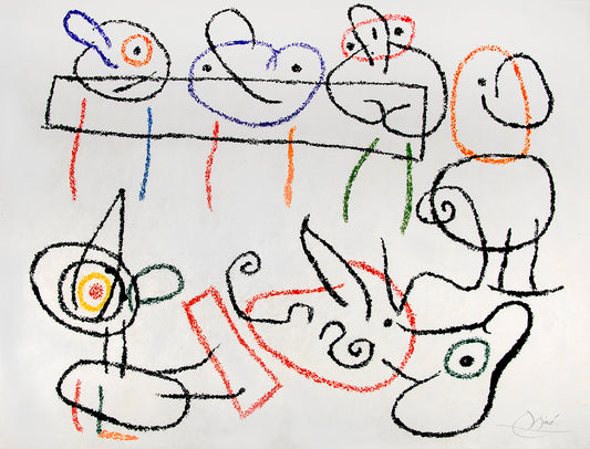 Joan Miro, One Plate, from Ubu au Baleares, 1971, on Japon nacre paper, signed, printed by Mourlot