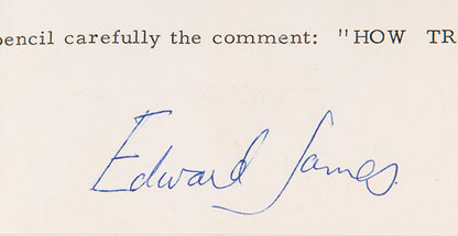 Indian Summer, typed poem signed by Edward James