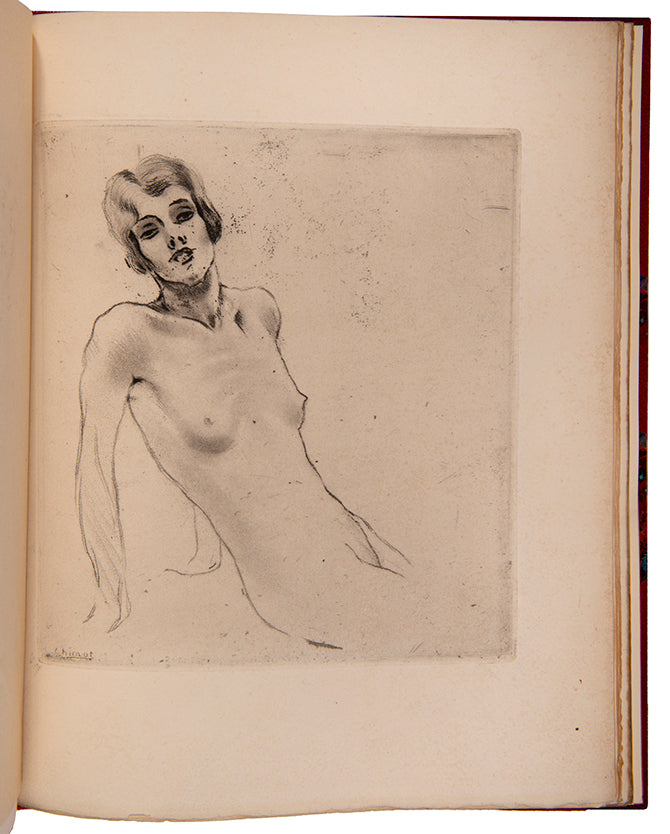 Presentation copy of the limited edition of René Baudu's Les Après-Midi de Montmartre, illustrated by Edouard Chimot.