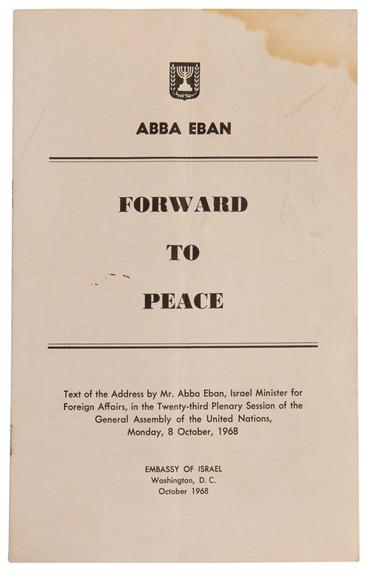 Text of the address by Abba Eban in the 23rd Plenary Session of the General Assembly of the UN on October 8th, 1968.