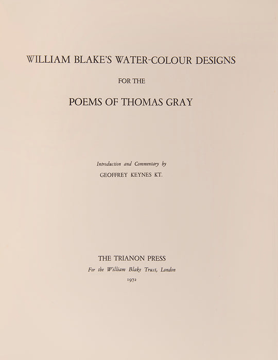 Water-Colour Designs for the Poems of Thomas Gray.