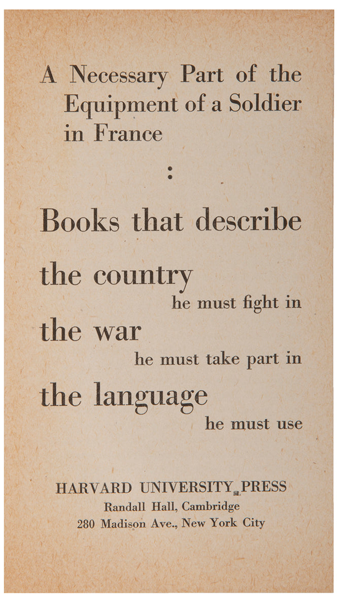 An unusual military guide book covering Northern France