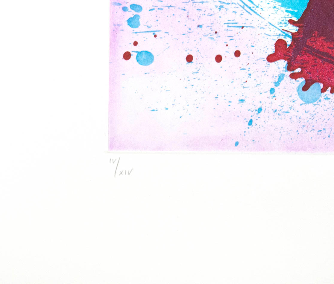 Sam Francis, Trietto 4 SFE 077 RC, Aquatint in colours, 1991, on Fabriano paper, signed, one of 14 Artist's Proofs in Roman Numerals