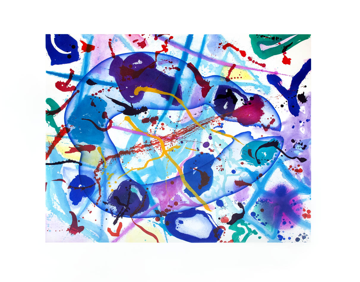 Sam Francis, Trietto 4 SFE 077 RC, Aquatint in colours, 1991, on Fabriano paper, signed, one of 14 Artist's Proofs in Roman Numerals