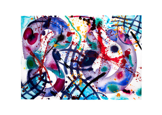 Sam Francis, Trietto 3 SFE 076 RC, aquatint in colours, 1991, on Fabriano paper, signed, from edition of 66, published by2RC Edizioni Arte