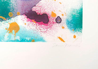 Sam Francis, Trietto 3 SFE 076 RC, aquatint in colours, 1991, on Fabriano paper, signed, from edition of 66, published by2RC Edizioni Arte