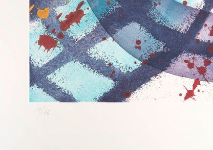 Sam Francis, Trietto 3 SFE 076 RC, aquatint in colours, 1991, on Fabriano paper, signed, from edition of 66, published by2RC Edizioni Arte