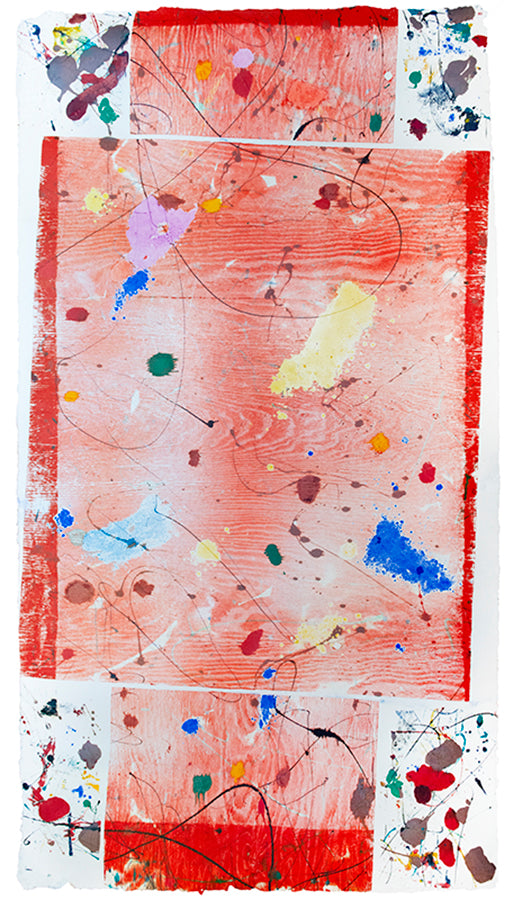 Sam Francis, Untitled, unique impression, 1982, on handmade paper, signed, monotype in colours