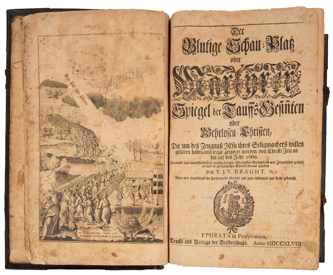 First German language edition of The Bloody Theatre or Martyrs Mirror by T.J.V. Braght.