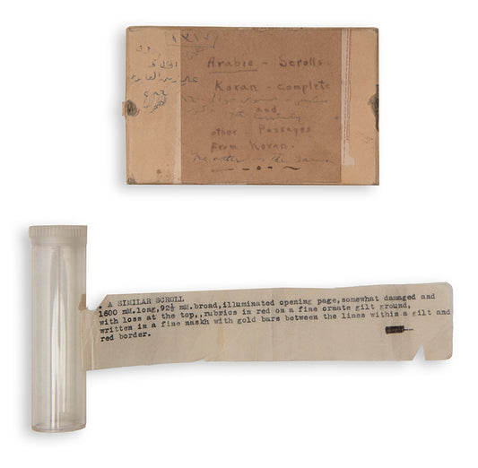 A charming prayer scroll containing prayers arranged in accordance to the 7 days of the week, Arabic manuscirpt on paper from Qajar Persia.