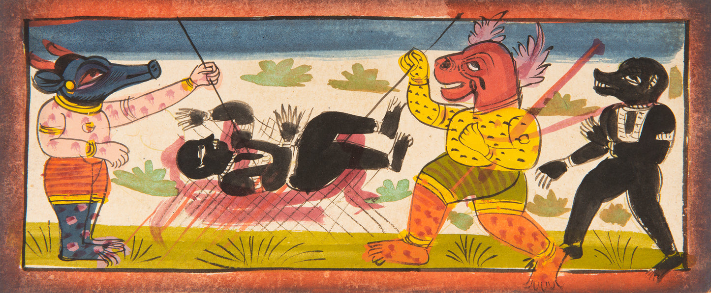 16 leaves from a Jain Heaven and Hell series painted on paper, from Gujarat late eighteenth century.