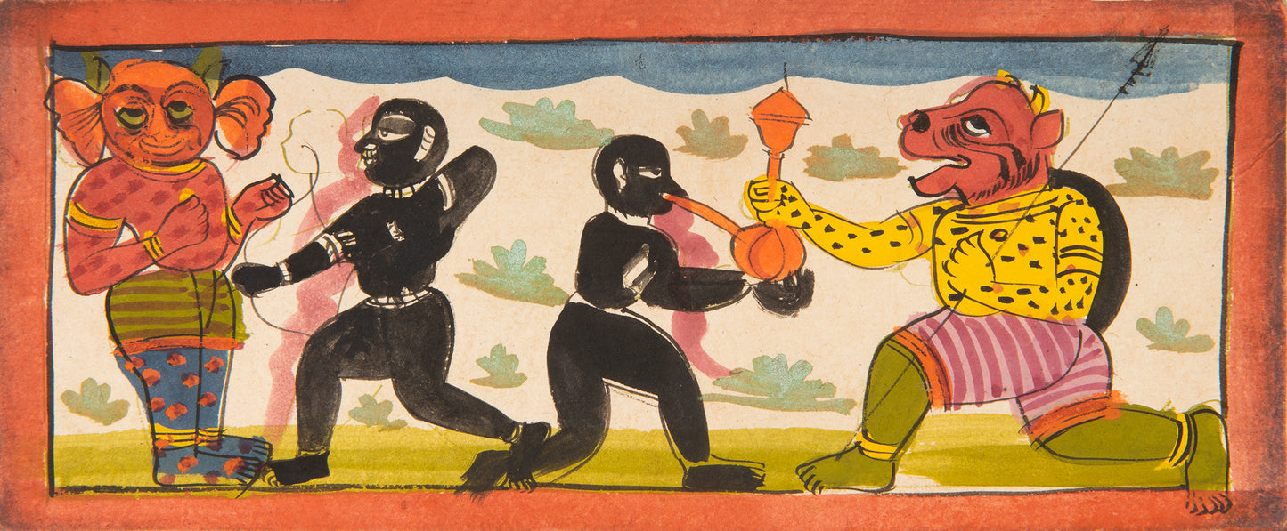 16 leaves from a Jain Heaven and Hell series painted on paper, from Gujarat late eighteenth century.