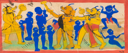 16 leaves from a Jain Heaven and Hell series painted on paper, from Gujarat late eighteenth century.