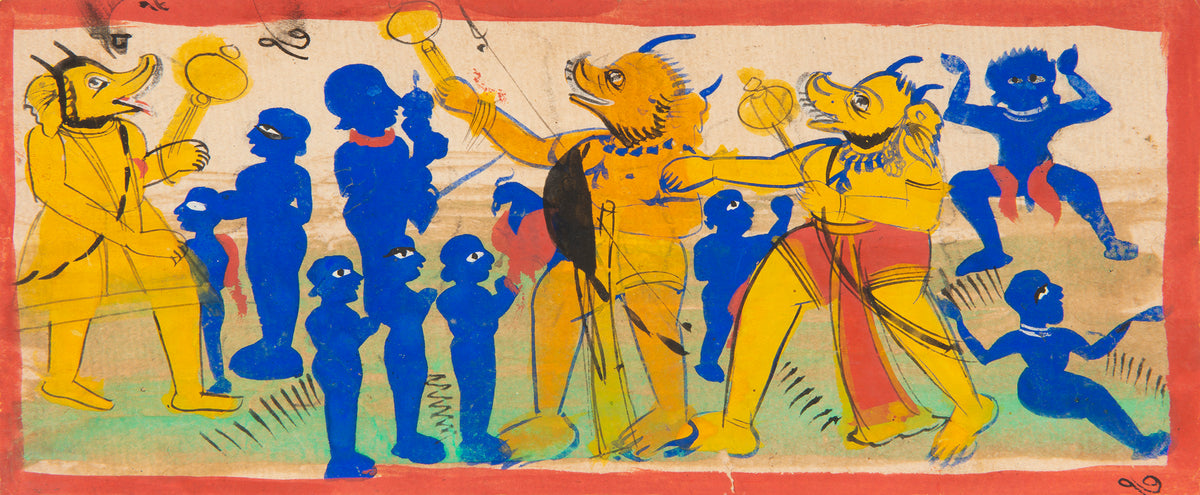 16 leaves from a Jain Heaven and Hell series painted on paper, from Gujarat late eighteenth century.