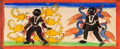 16 leaves from a Jain Heaven and Hell series painted on paper, from Gujarat late eighteenth century.