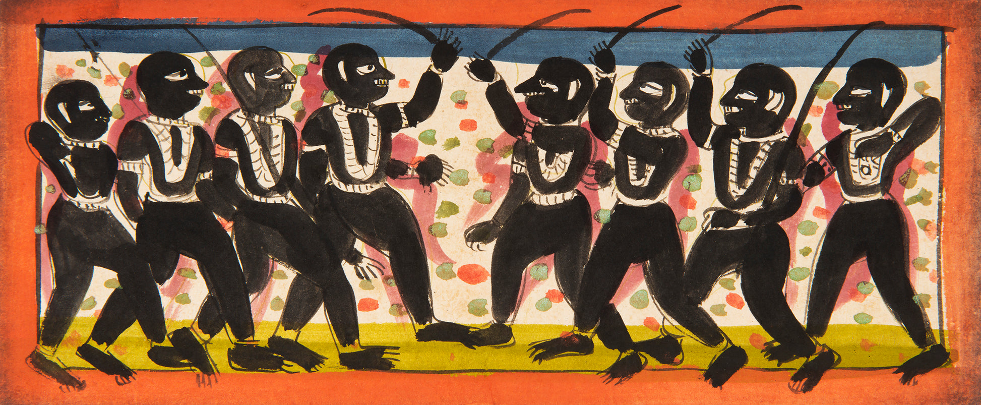 16 leaves from a Jain Heaven and Hell series painted on paper, from Gujarat late eighteenth century.