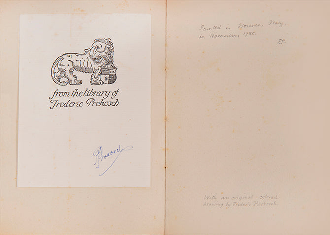 Leda and the Swan by W.B. Yeats, privately printed and signed by the author Frederic Prokosch.