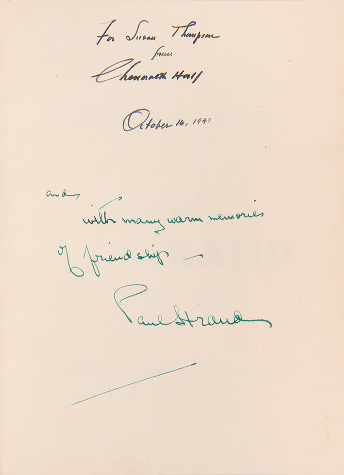 Inscribed presentation copy of the first edition of Paul Strand Photographs 1915-1945.