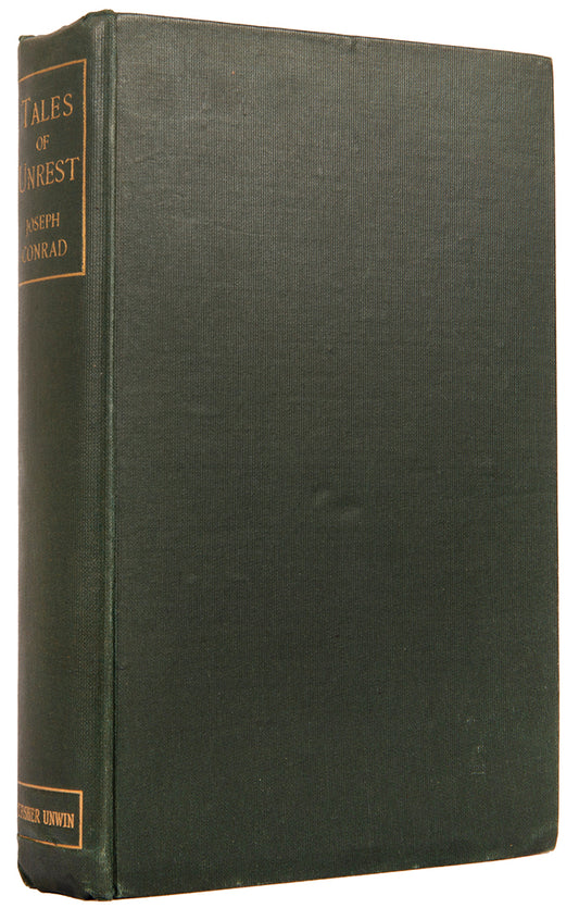 First edition of Tales of Unrest by Joseph Conrad, the author's third publication, publisehd in London in 1898.