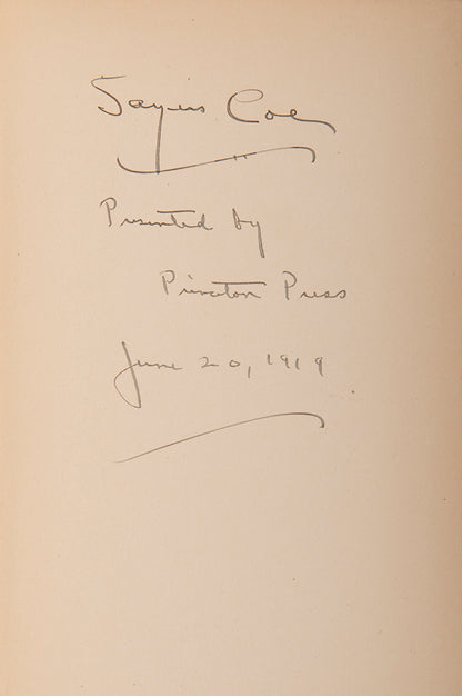A publisher's presentation copy of the first edition of A Book of Princeton Verson II, including work by F. Scott Fitzgerald.