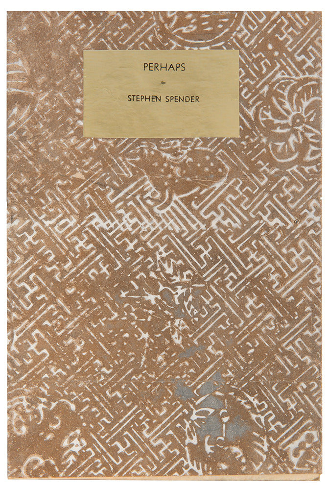 Perhaps by Stephen Spender, privately printed and signed by the author Frederic Prokosch.