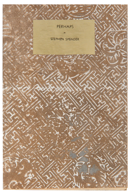 Perhaps by Stephen Spender, privately printed and signed by the author Frederic Prokosch.