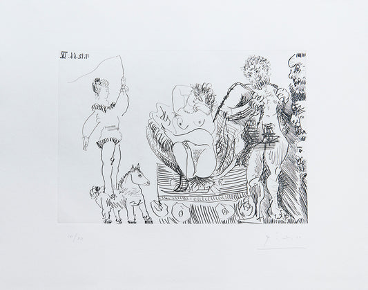 Pablo Picasso, plate 7 from Le Cocu Magnifique, 1968, etching, signed by the artist, from the edition of 30 